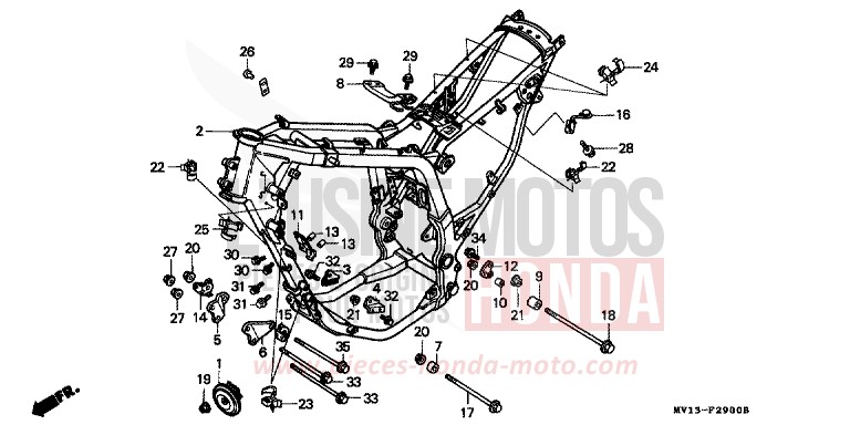 RAHMENKOERPER von Africa Twin 750 FROLIDA BLUE (PB182G) von 1992